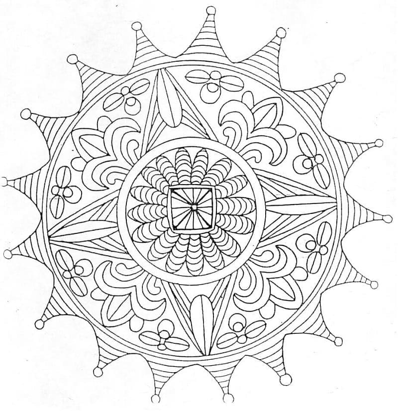 Free printable Abstract Mandalas coloring page #173972 from Mandalas collection