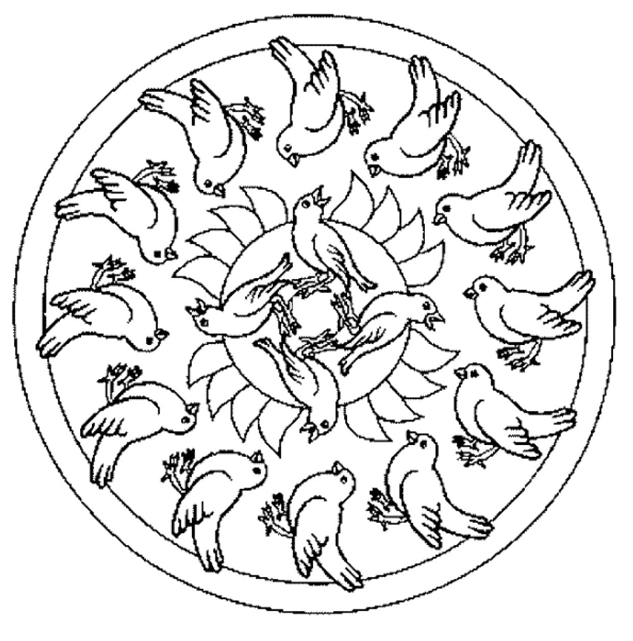 Free printable Bird Mandala coloring page #221979 from Mandalas collection