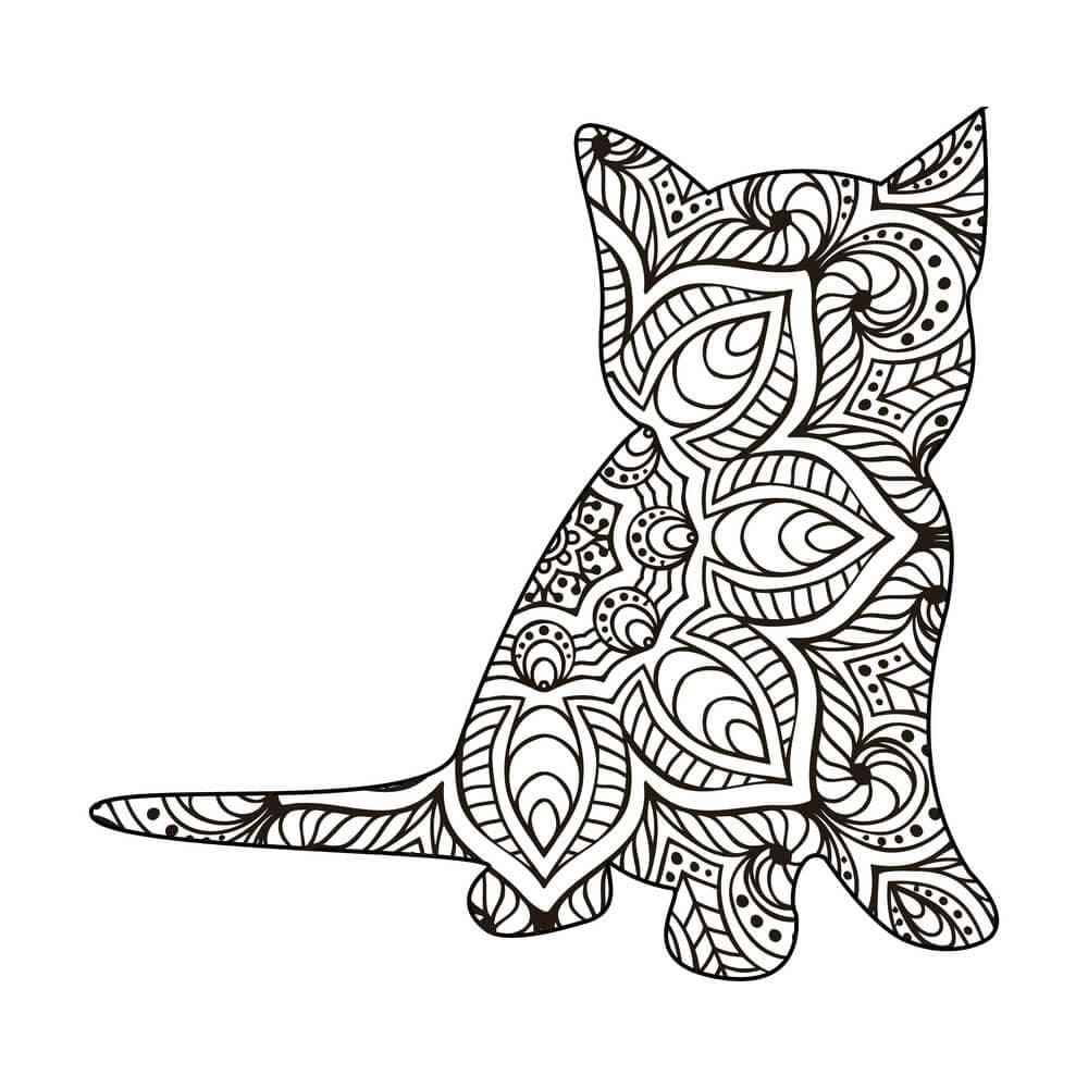 Coloring page: Cat Mandalas (Mandalas) #199955 - Free Printable Coloring Pages
