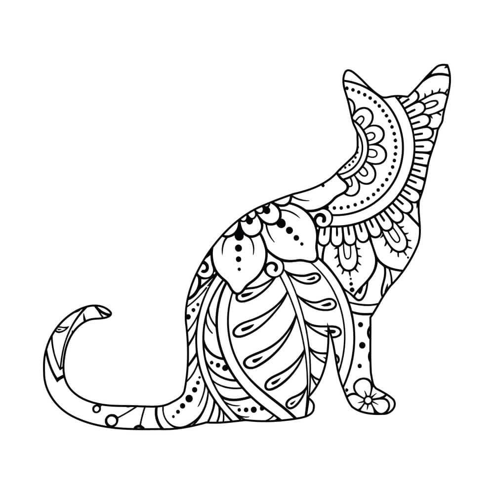 Free printable Cat Mandalas coloring page #199961 from Mandalas collection Free printable Cat Mandalas coloring page #199961 from Mandalas collection