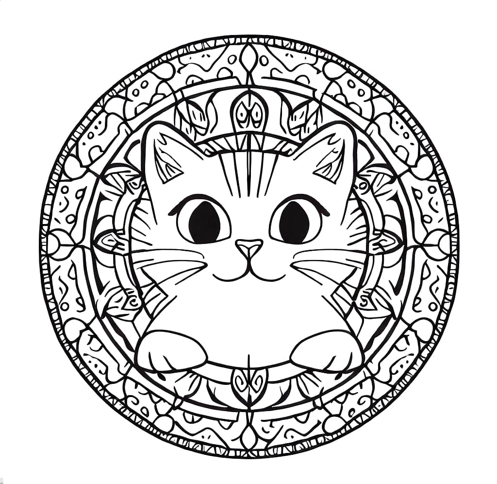 Free printable Cat Mandalas coloring page #199973 from Mandalas collection
