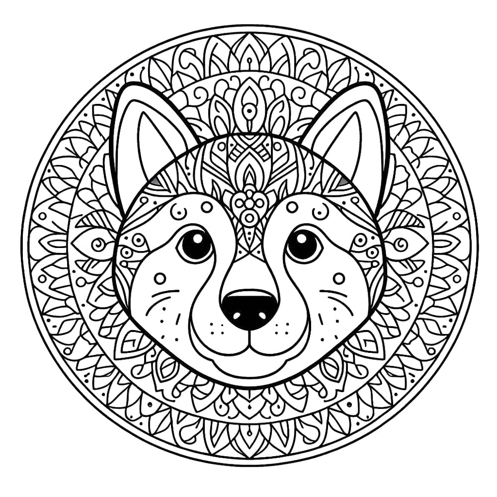 Free printable Dog Mandalas coloring page #211783 from Mandalas collection