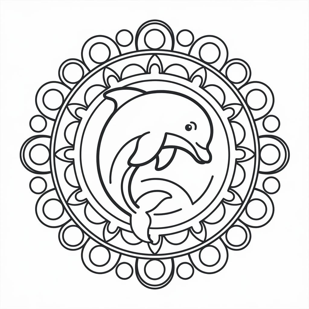 Free printable Dolphin Mandalas coloring page #219081 from Mandalas collection
