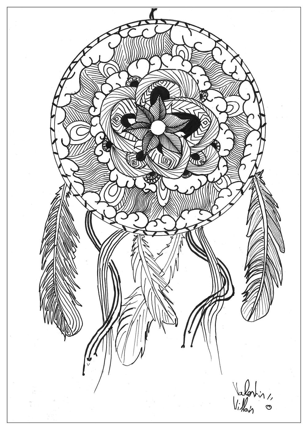 Coloring page: Dreamcatcher Mandalas (Mandalas) #190179 - Free Printable Coloring Pages
