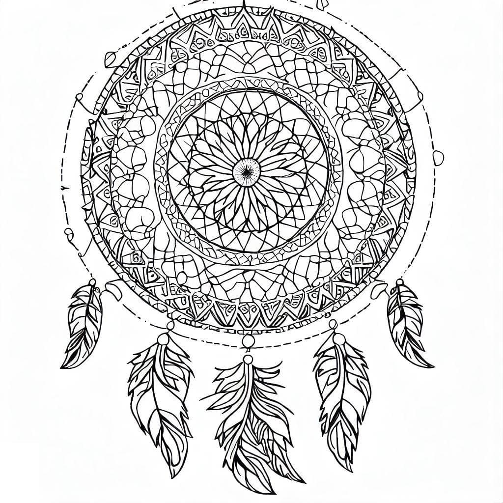 Coloring page: Dreamcatcher Mandalas (Mandalas) #190189 - Free Printable Coloring Pages