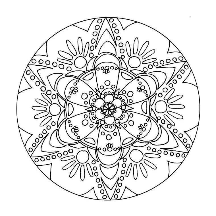 Coloring page: Flowers Mandalas (Mandalas) #117030 - Free Printable Coloring Pages