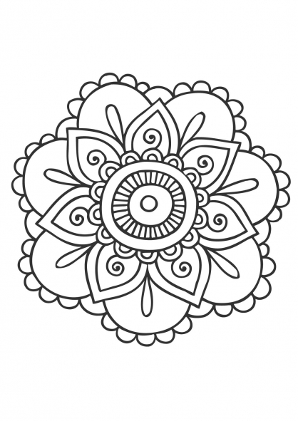 Coloring page: Flowers Mandalas (Mandalas) #117034 - Free Printable Coloring Pages