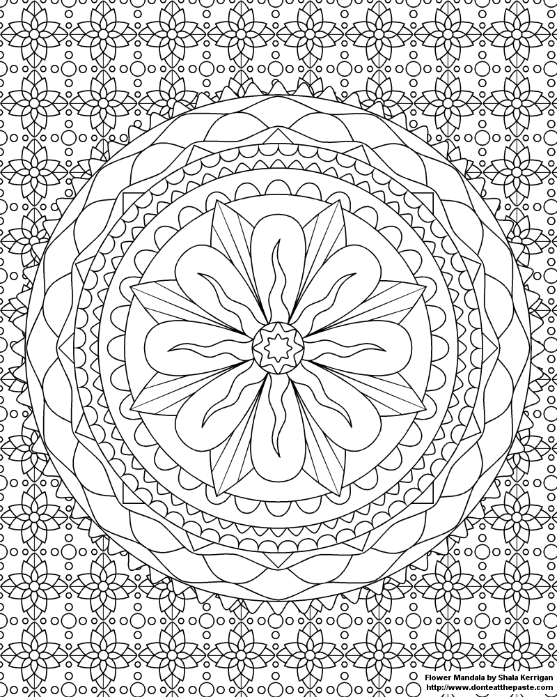 Coloring page: Flowers Mandalas (Mandalas) #117040 - Free Printable Coloring Pages