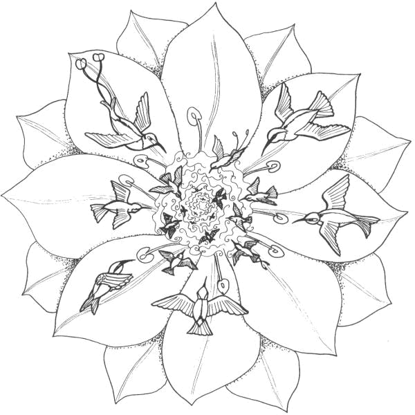 Coloring page: Flowers Mandalas (Mandalas) #117044 - Free Printable Coloring Pages