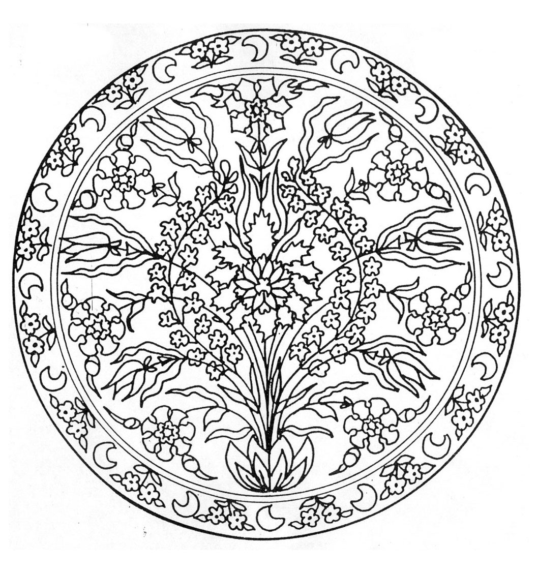 Coloring page: Flowers Mandalas (Mandalas) #117047 - Free Printable Coloring Pages