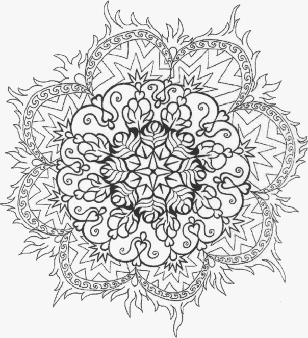 Coloring page: Flowers Mandalas (Mandalas) #117089 - Free Printable Coloring Pages