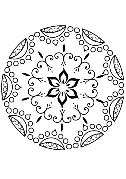 Coloring page: Flowers Mandalas (Mandalas) #117103 - Free Printable Coloring Pages