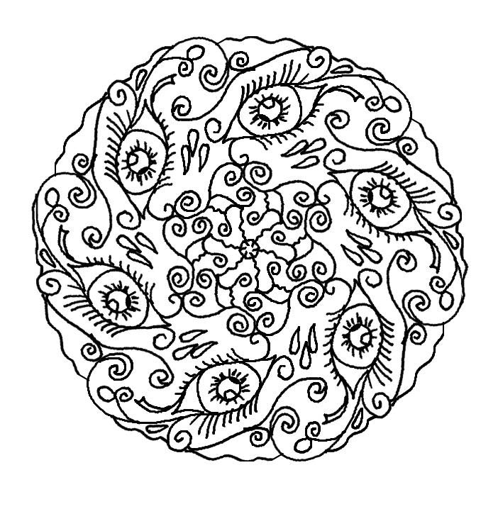Coloring page: Flowers Mandalas (Mandalas) #117124 - Free Printable Coloring Pages