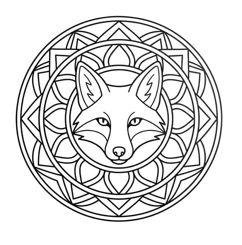 Free printable Fox Mandala coloring page #221996 from Mandalas collection Free printable Fox Mandala coloring page #221996 from Mandalas collection