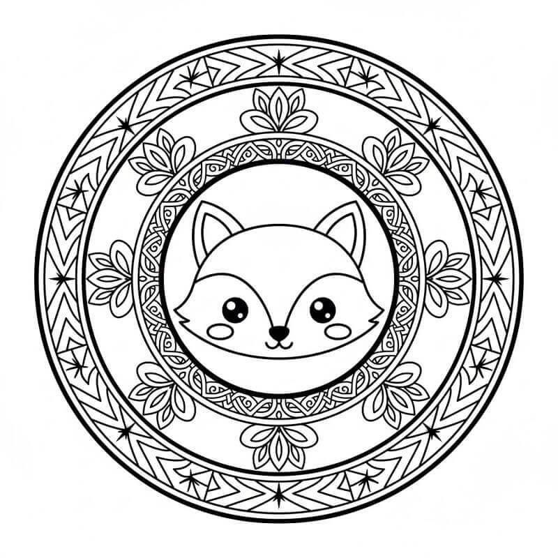 Free printable Fox Mandala coloring page #222001 from Mandalas collection