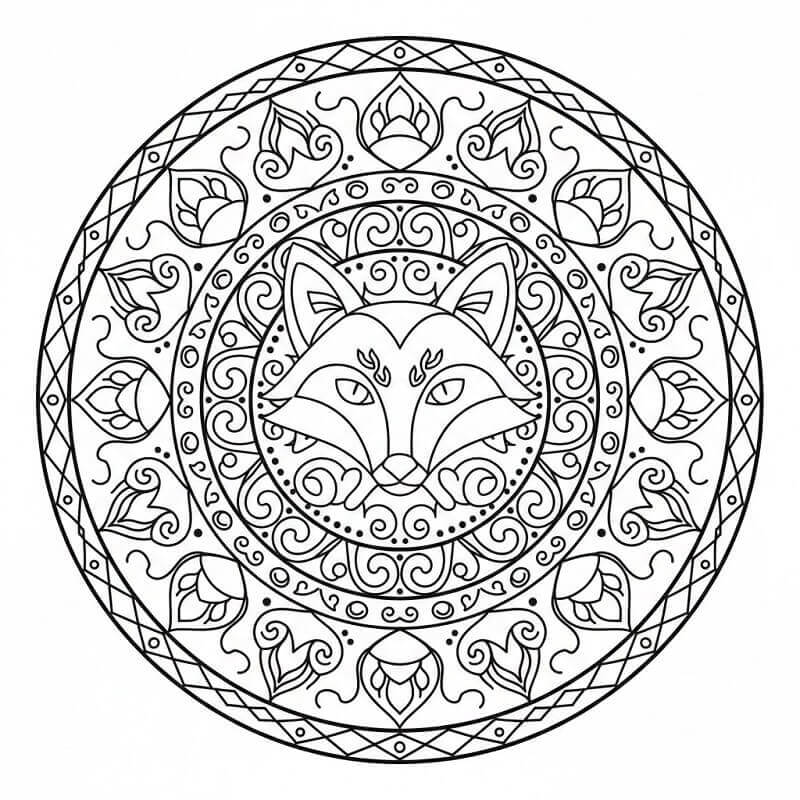 Free printable Fox Mandala coloring page #222008 from Mandalas collection Free printable Fox Mandala coloring page #222008 from Mandalas collection