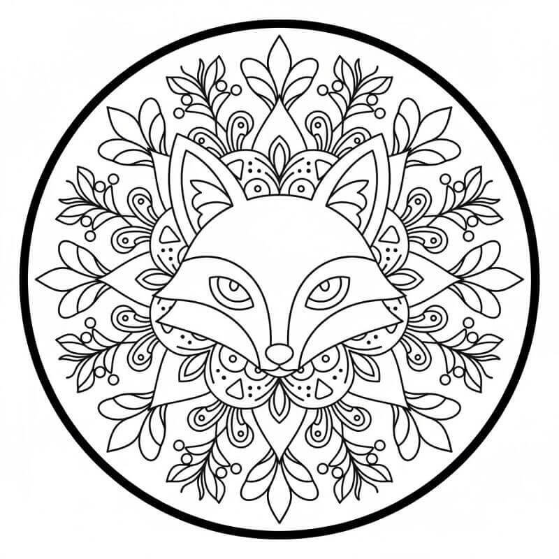 Free printable Fox Mandala coloring page #222010 from Mandalas collection