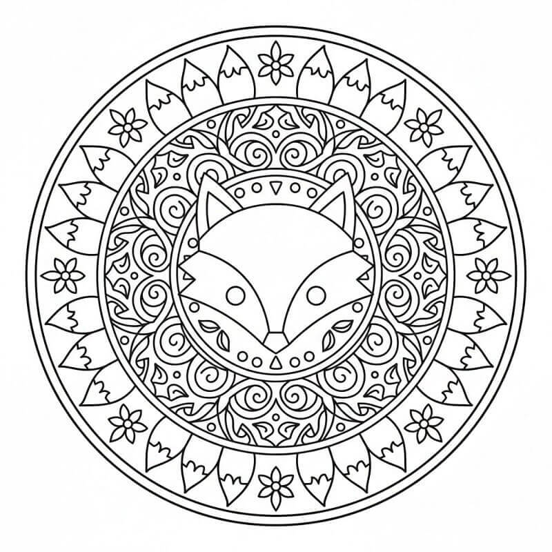 Free printable Fox Mandala coloring page #222012 from Mandalas collection