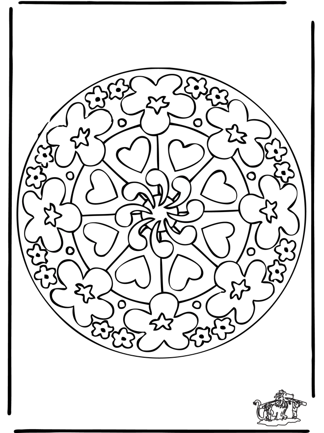 Coloring page: Heart Mandalas (Mandalas) #116682 - Free Printable Coloring Pages