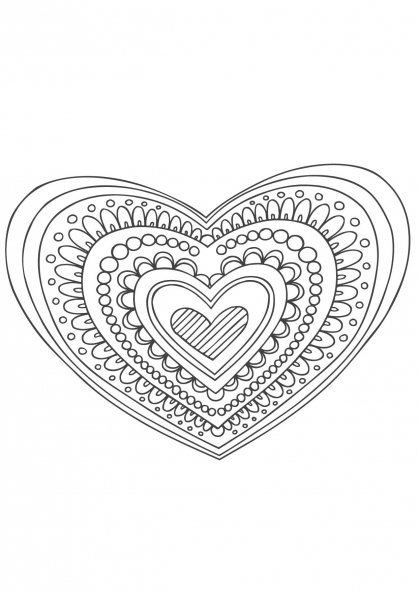 Coloring page: Heart Mandalas (Mandalas) #116684 - Free Printable Coloring Pages