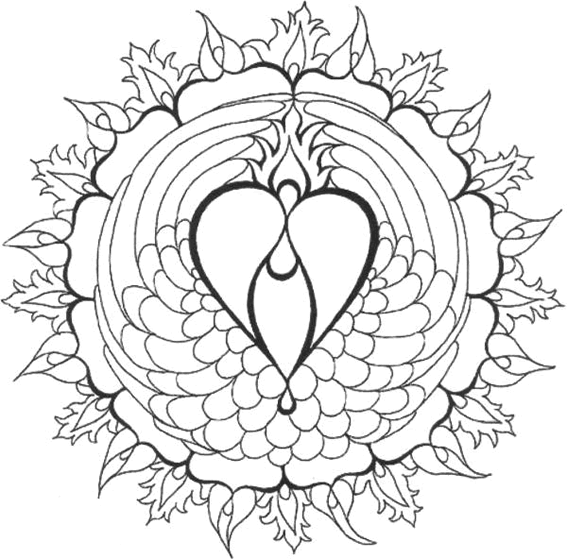 Coloring page: Heart Mandalas (Mandalas) #116685 - Free Printable Coloring Pages