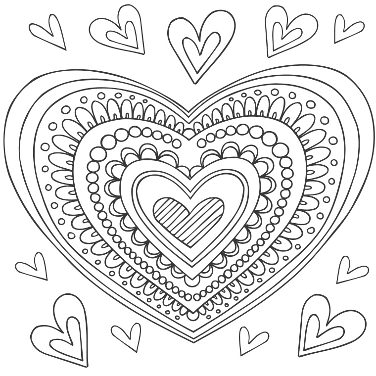 heart mandalas mandalas – printable coloring pages
