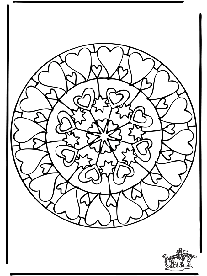 Coloring page: Heart Mandalas (Mandalas) #116708 - Free Printable Coloring Pages