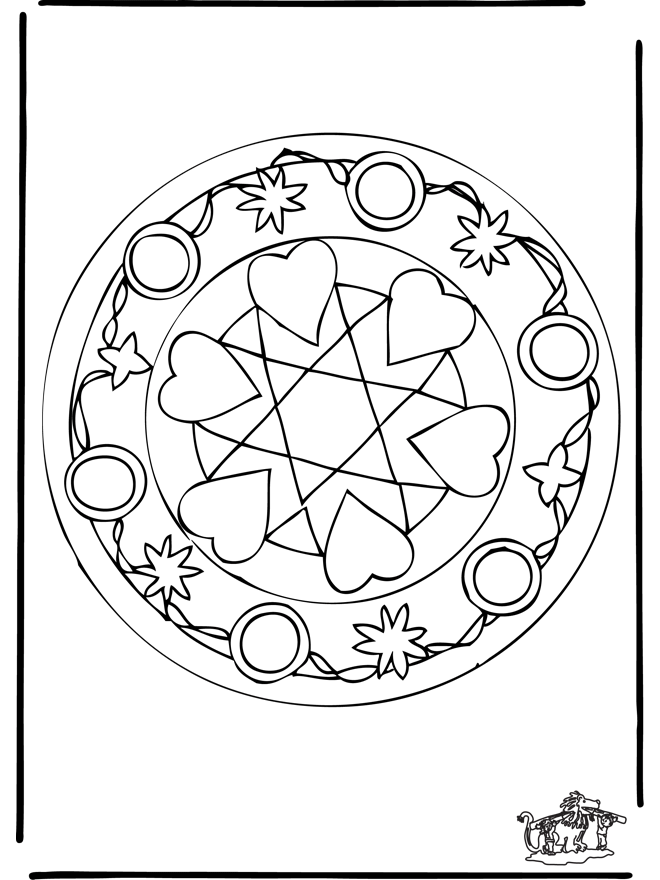 Coloring page: Heart Mandalas (Mandalas) #116713 - Free Printable Coloring Pages