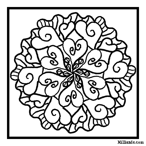 Coloring page: Heart Mandalas (Mandalas) #116715 - Free Printable Coloring Pages