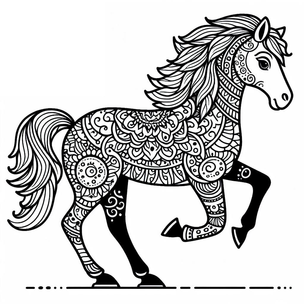 Coloring page: Horse Mandalas (Mandalas) #213418 - Free Printable Coloring Pages