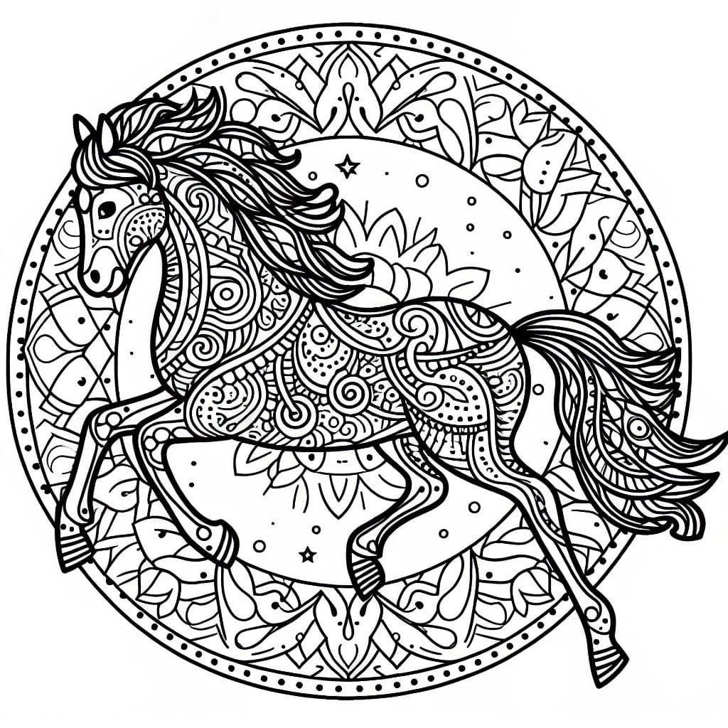 Free printable Horse Mandalas coloring page #213423 from Mandalas collection