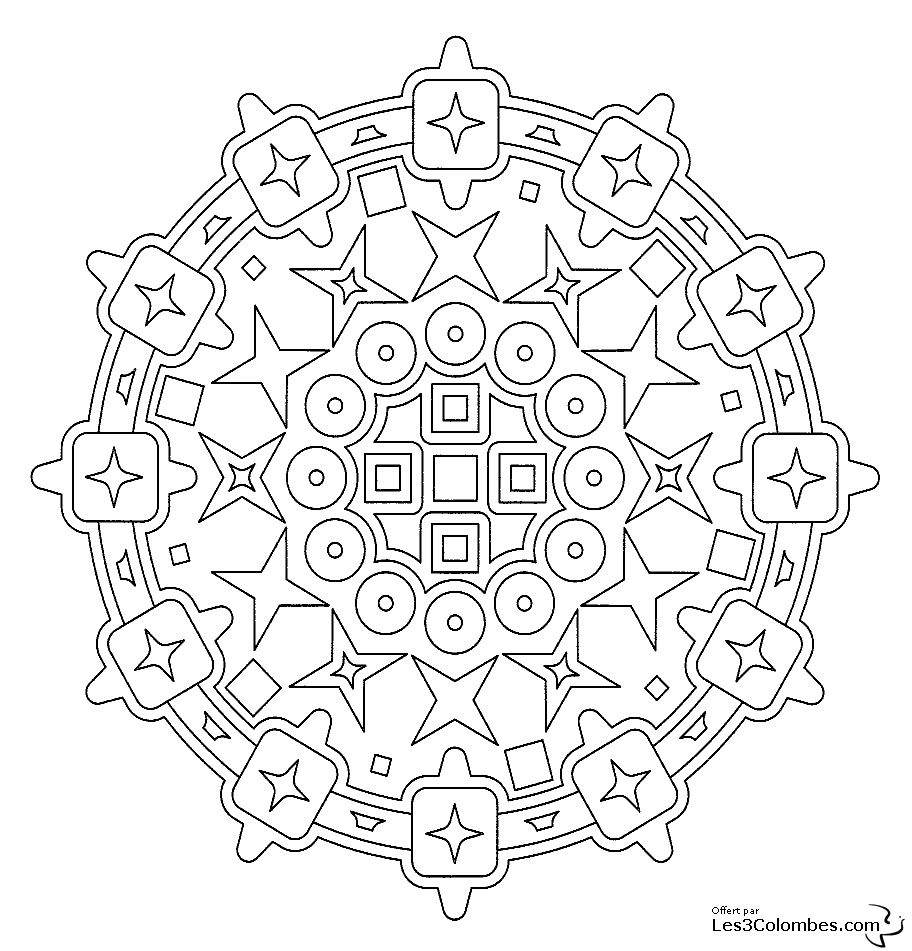 Coloring page: Mandalas for Kids (Mandalas) #124147 - Free Printable Coloring Pages