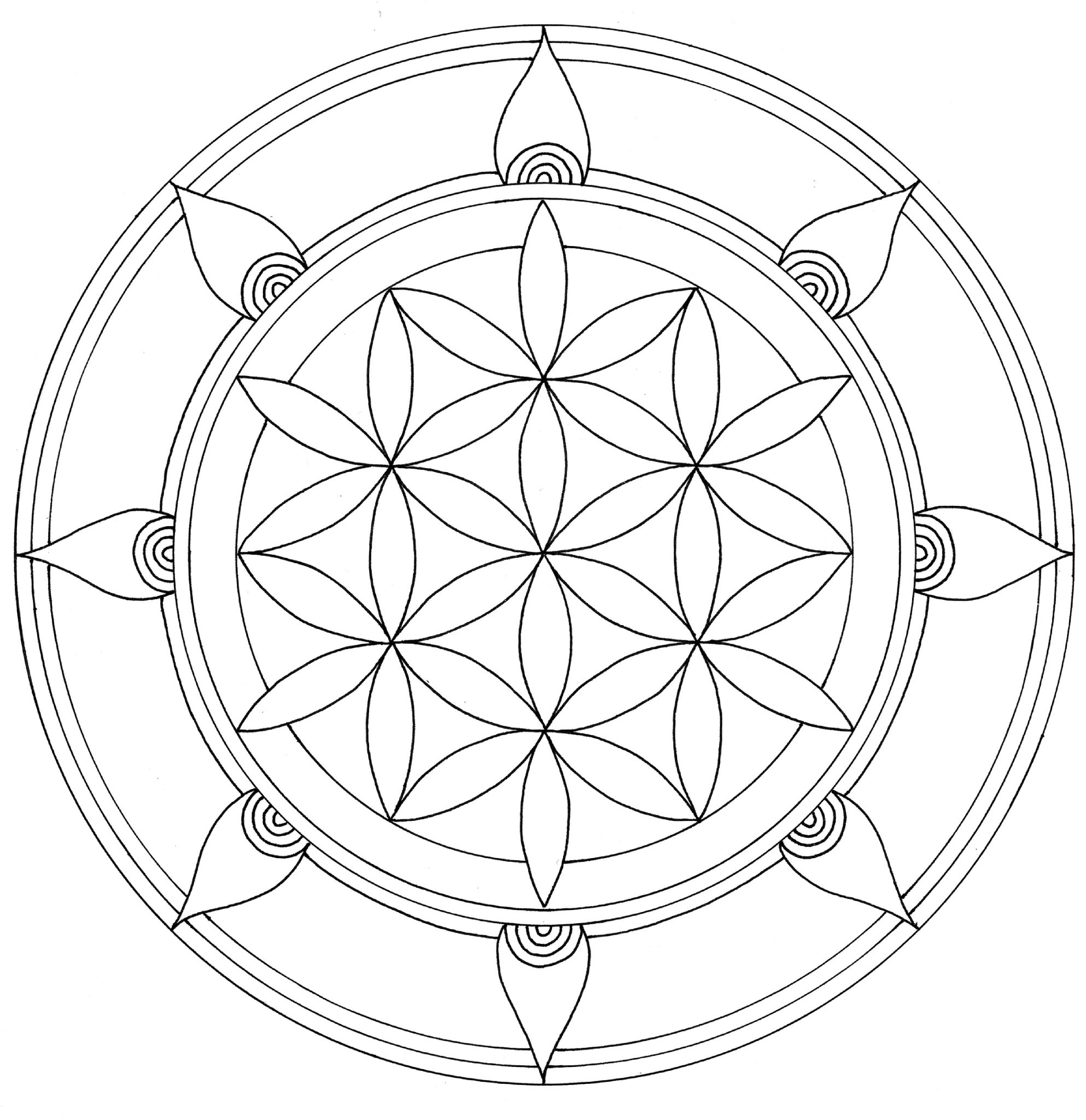 Coloring page: Mandalas for Kids (Mandalas) #124311 - Free Printable Coloring Pages