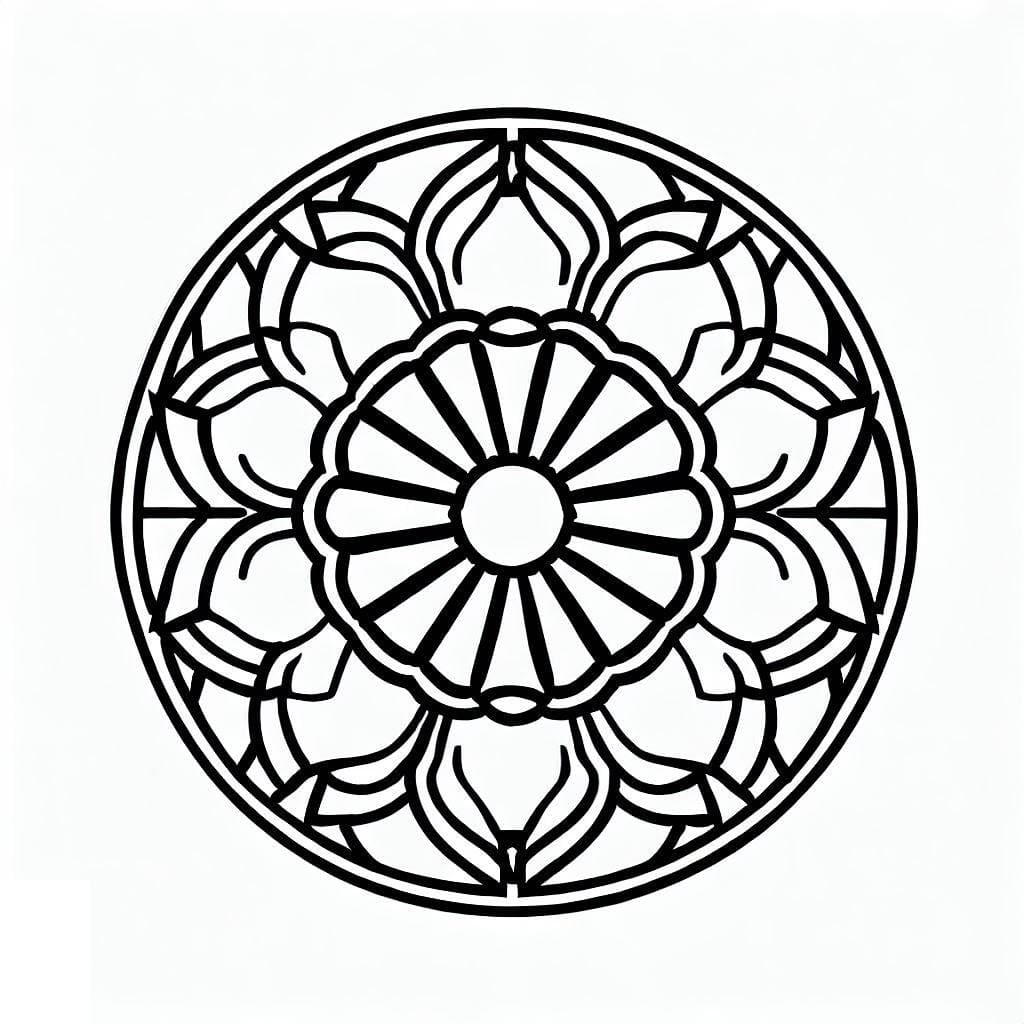 Free printable Rose Window coloring page #193012 from Mandalas collection