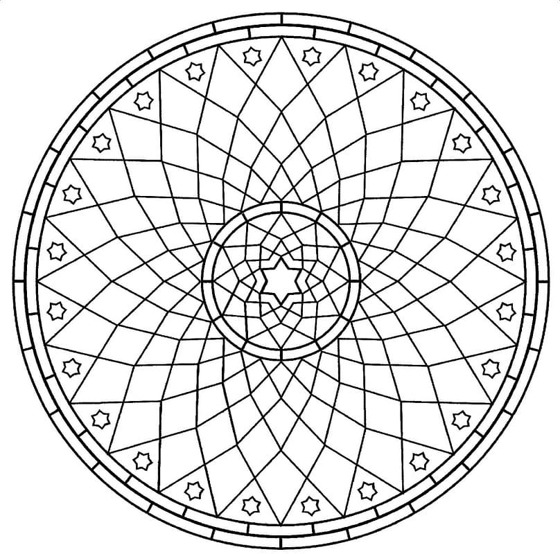 Free printable Rose Window coloring page #193016 from Mandalas collection