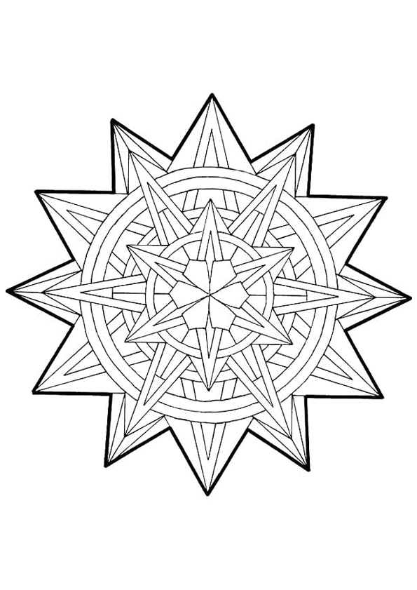 Coloring page: Star Mandalas (Mandalas) #117950 - Free Printable Coloring Pages