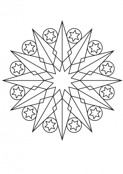 Coloring page: Star Mandalas (Mandalas) #117951 - Free Printable Coloring Pages