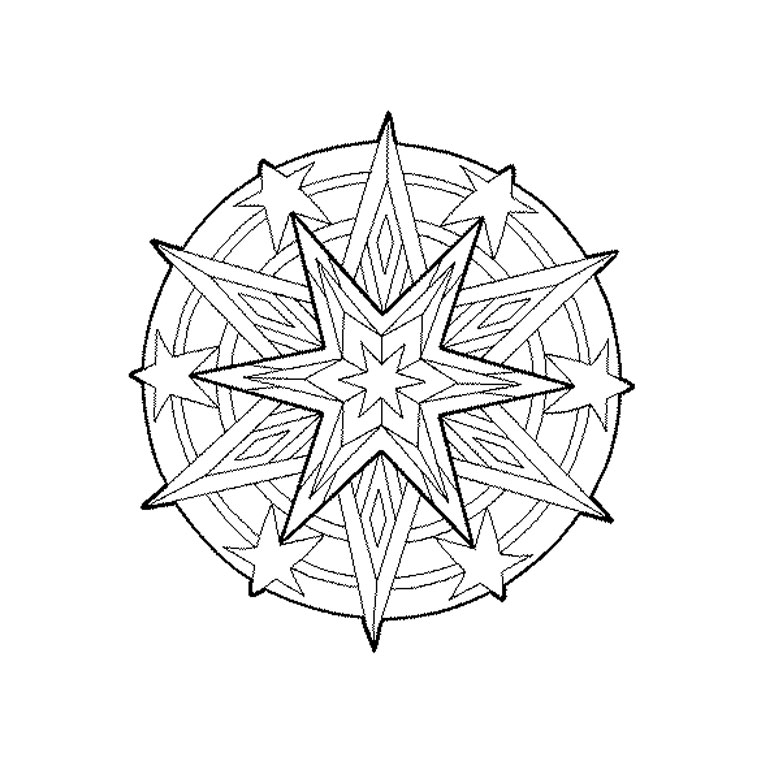 Drawing Star Mandalas #117953 (Mandalas) – Printable coloring pages