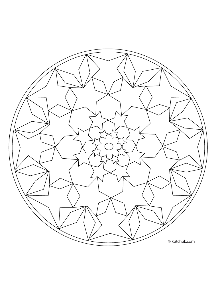 Coloring page: Star Mandalas (Mandalas) #117973 - Free Printable Coloring Pages