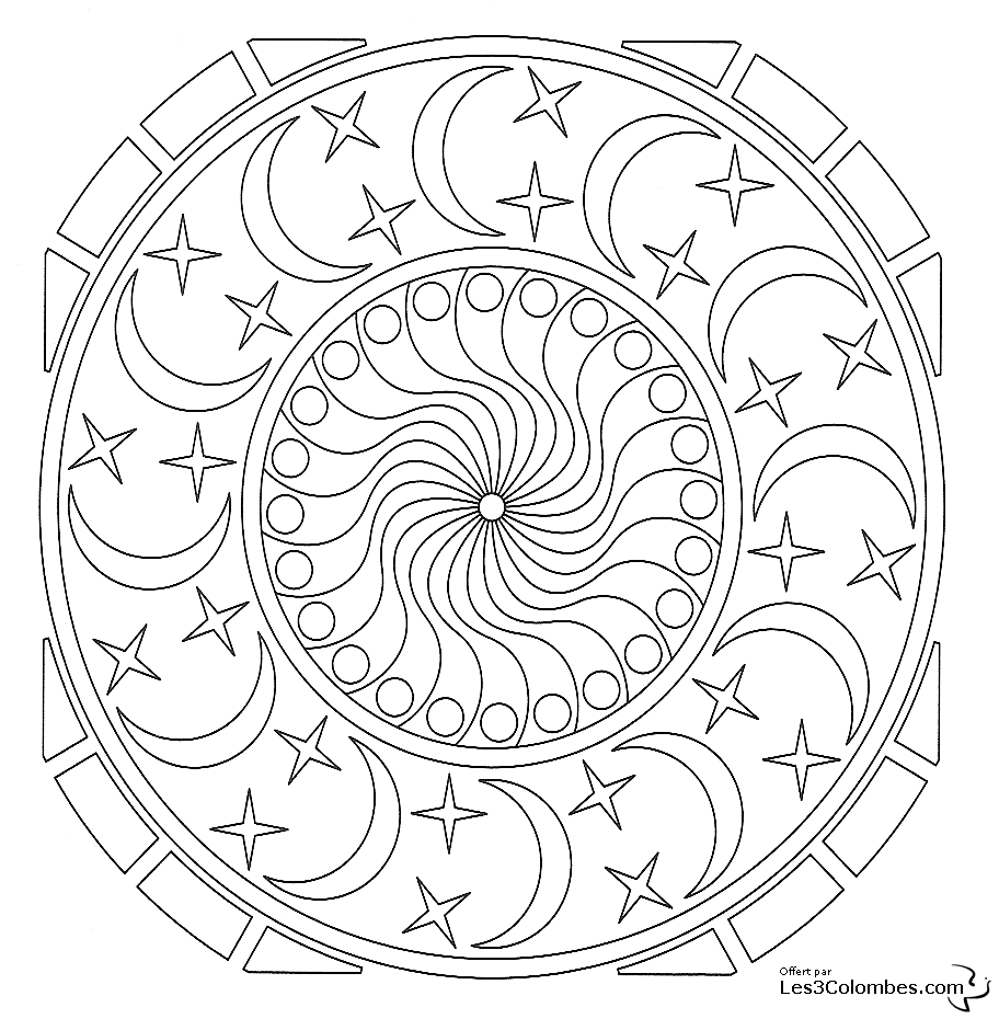 Drawing Star Mandalas #118058 (Mandalas) – Printable coloring pages