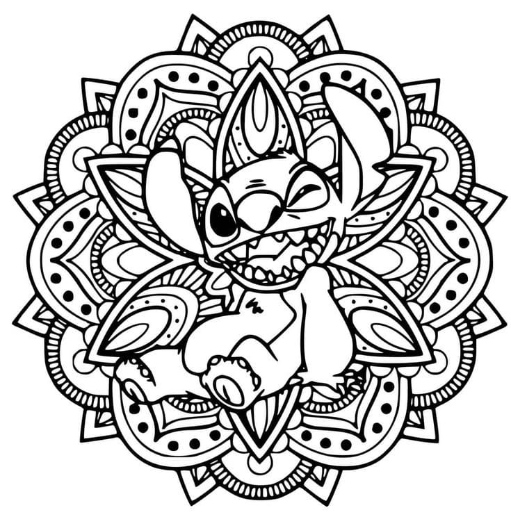 Coloring page: Stitch Mandalas (Mandalas) #216363 - Free Printable Coloring Pages