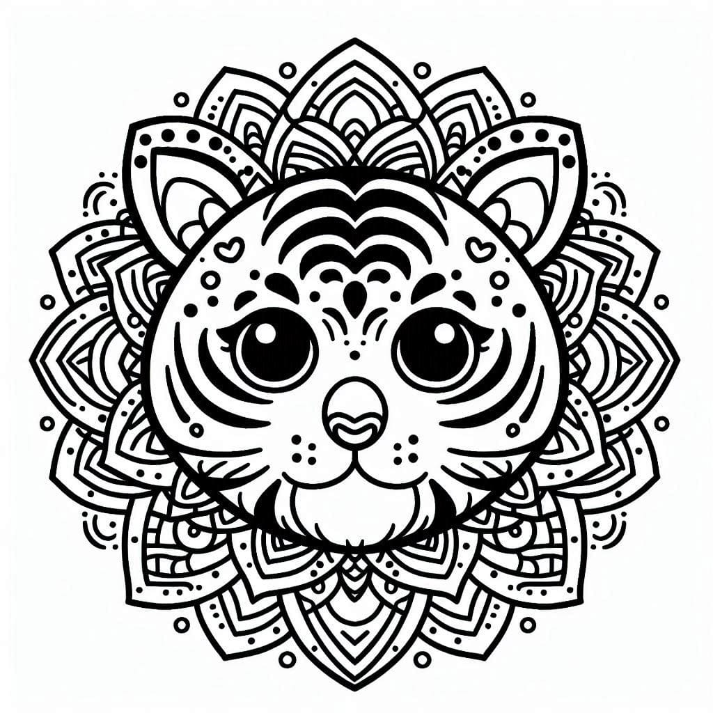 Free printable Tiger Mandalas coloring page #221059 from Mandalas collection Free printable Tiger Mandalas coloring page #221059 from Mandalas collection