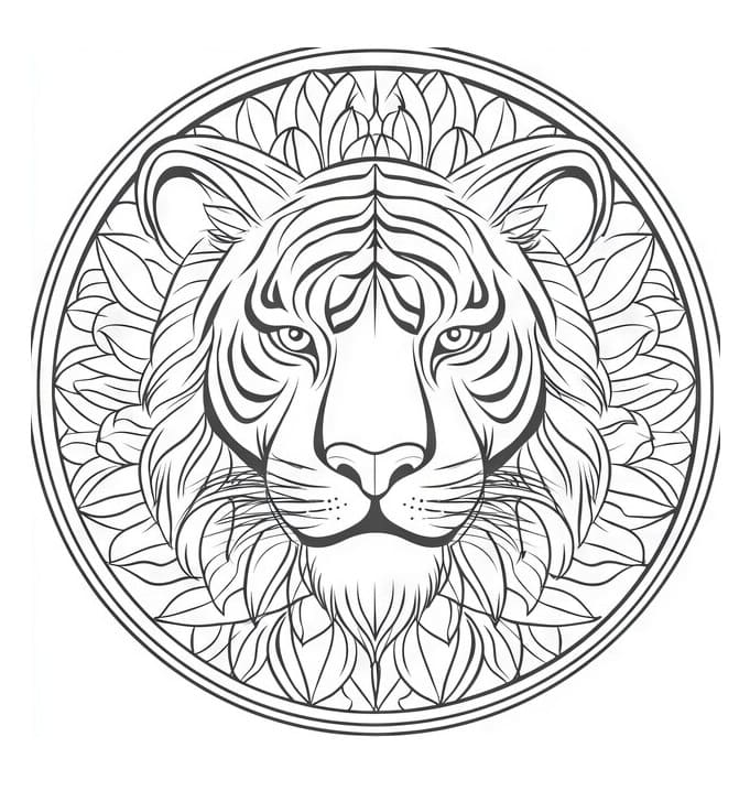 Free printable Tiger Mandalas coloring page #221074 from Mandalas collection Free printable Tiger Mandalas coloring page #221074 from Mandalas collection