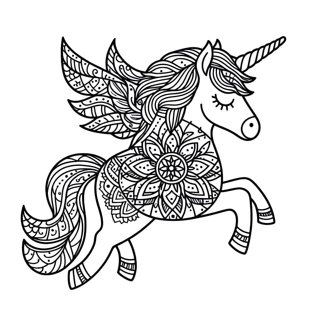 Free printable Unicorn Mandalas coloring page #218294 from Mandalas collection