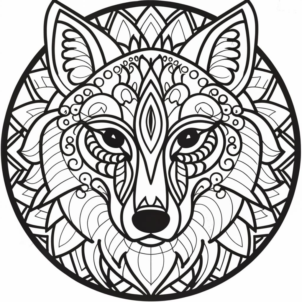 Free printable Wolf Mandalas coloring page #214294 from Mandalas collection Free printable Wolf Mandalas coloring page #214294 from Mandalas collection
