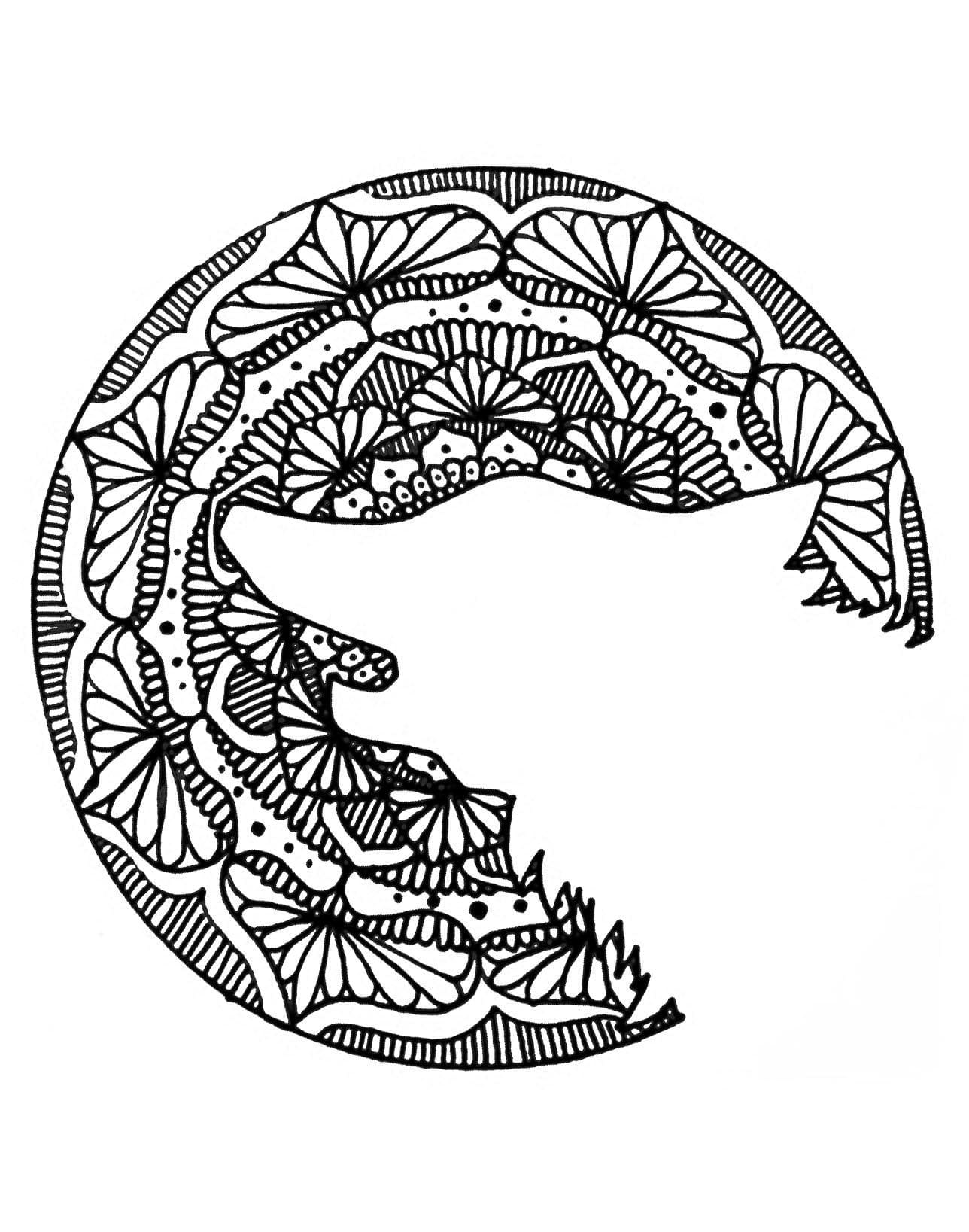 Free printable Wolf Mandalas coloring page #214298 from Mandalas collection Free printable Wolf Mandalas coloring page #214298 from Mandalas collection