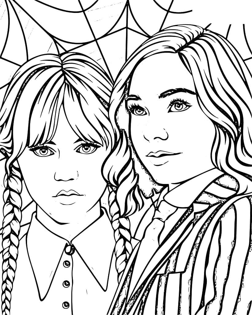 Free printable Wednesday Addams coloring page #189741 from Movies and TV Shows collection