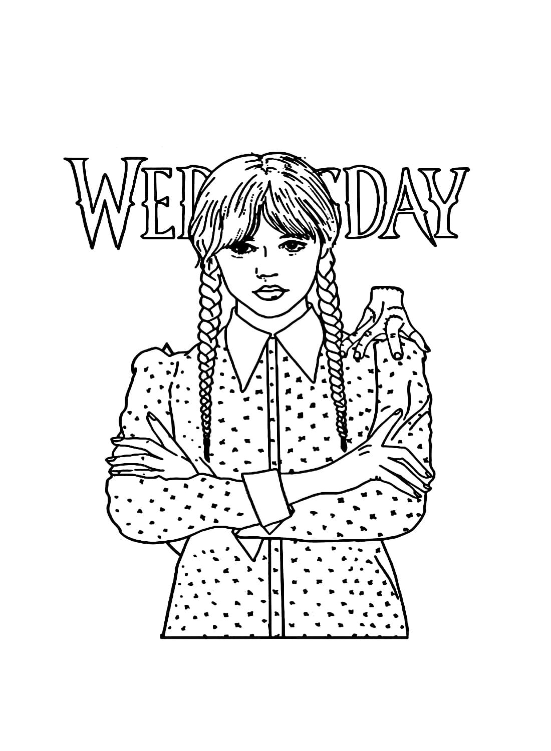 Free printable Wednesday Addams coloring page #189749 from Movies and TV Shows collection