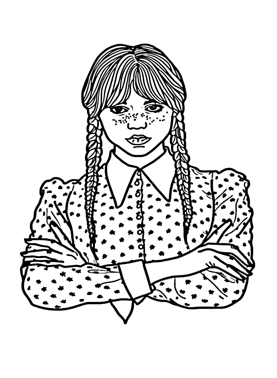 Coloring page: Wednesday Addams (Movies and TV Shows) #189750 - Free Printable Coloring Pages