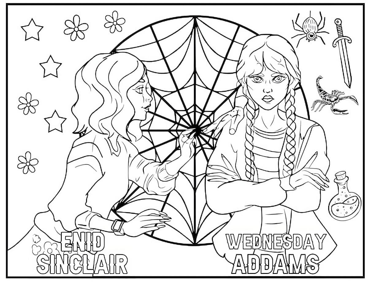 Free printable Wednesday Addams coloring page #214919 from Movies and TV Shows collection